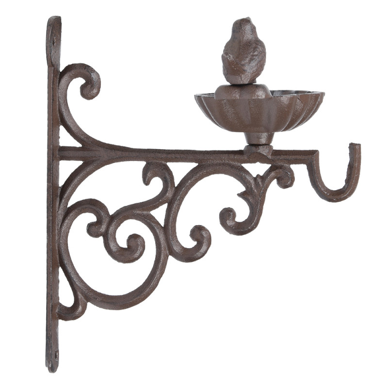 Mangeoire murale en fonte, coloris marron - L. 19x