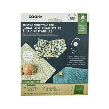 Emballage alimentaire cire d'abeille avec bouton