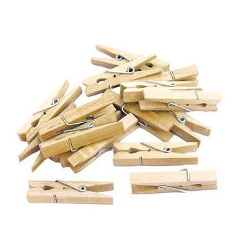 Sachet 50 mini pinces à linge 2,5 cm naturelles