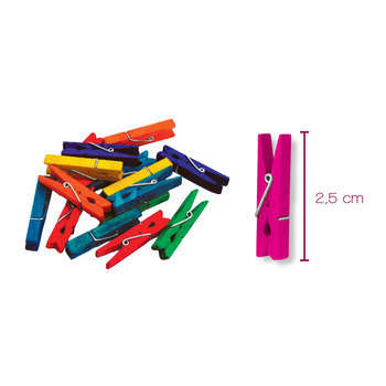 Sachet 50 mini pinces à linge 2,5 cm couleurs asso