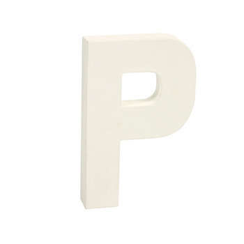 Lettre P en papier mâché : l 3 H 20.50 cm