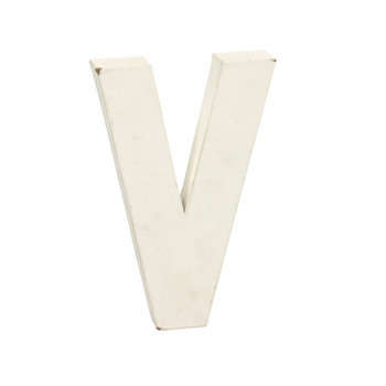 Lettre V en papier mâché : l 3 H 20.50 cm