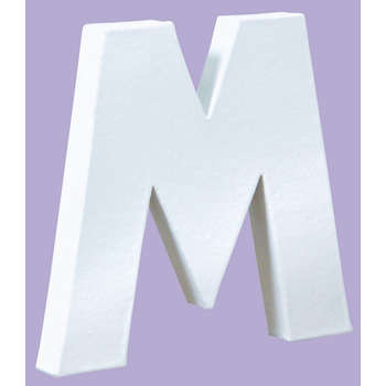 Lettre M en papier mâché : l 1.50 H 12 cm