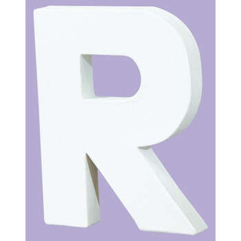 Lettre R en papier mâché : l 1.50 H 12 cm