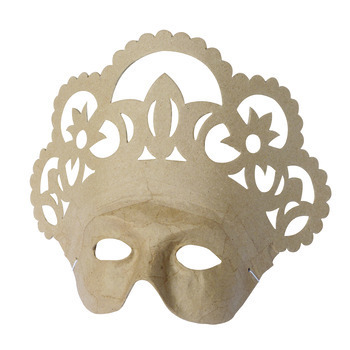 Masque Reine en papier mâché : L26 l 21.50 cm