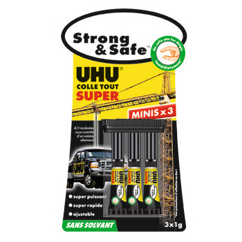 Colle Strong & Safe minis UHU - 3x1g