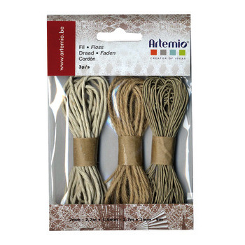 Assortiment 3 ficelles chanvre 2,7m