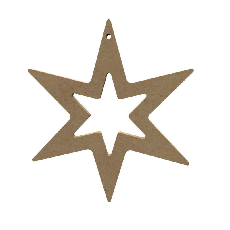 Forme en médium : étoile ajourée, h.16cm