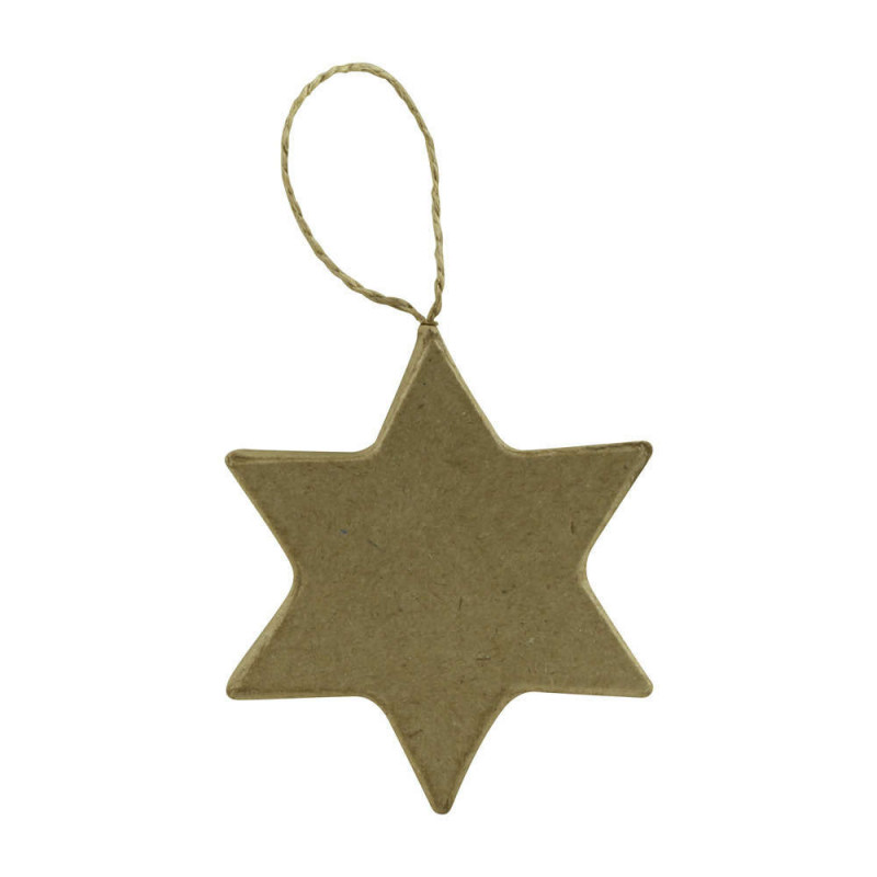 Étoile à décorer : papier mâché, L6,5xH7,5cm
