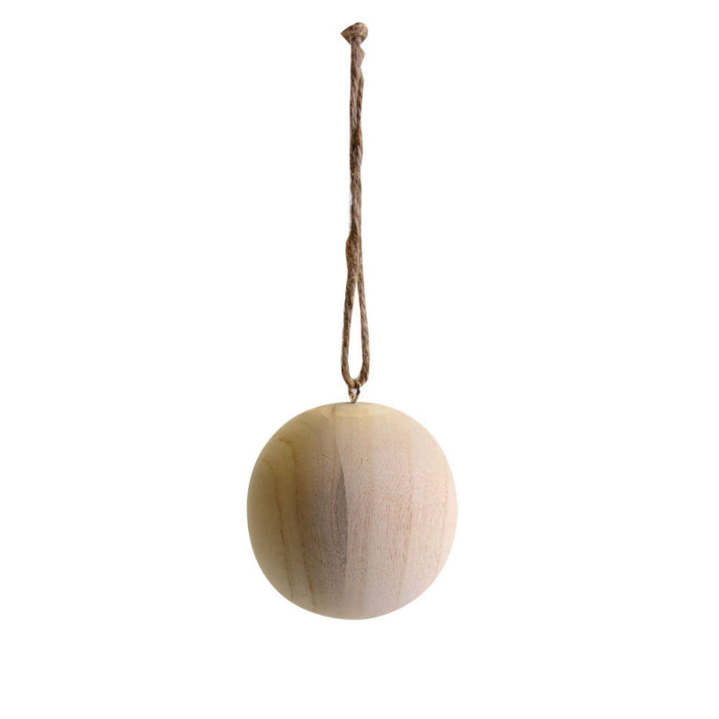 Boule en bois, à suspendre Ø 8 cm