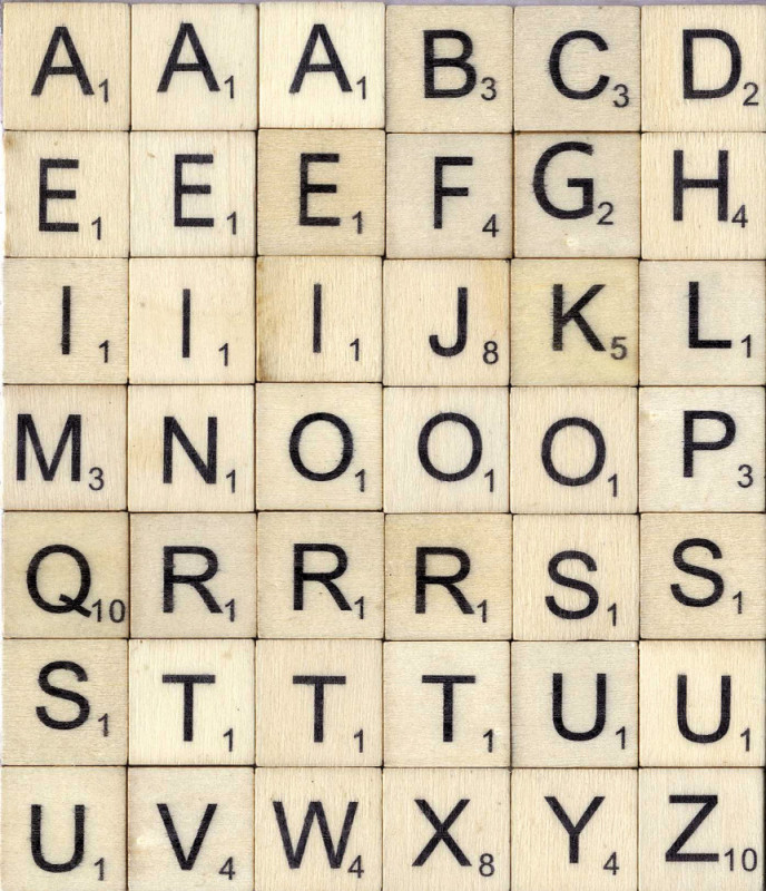 42 Lettres  de bois Scrabble
