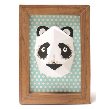 Mini trophée Panda 3D avec cadre
