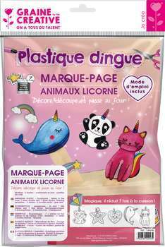 Kit plastique marque-pages animaux licorne