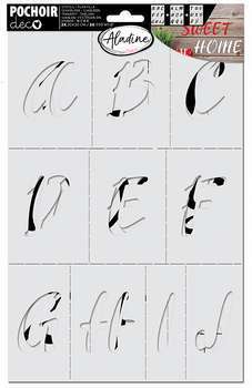 Pochoir déco alphabet 3pochoirs 20x30 cm