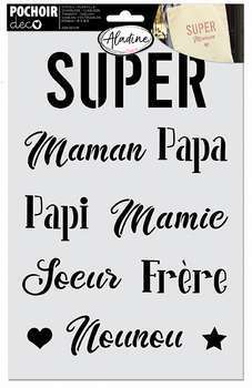 Pochoir déco super famille