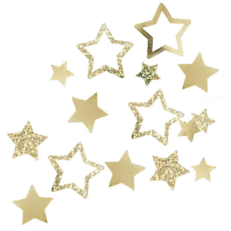 Confettis de table en forme d'étoile dorés