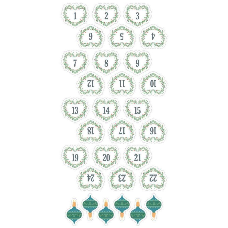 30 Stickers autocollants - Puffies XL Chiffres de