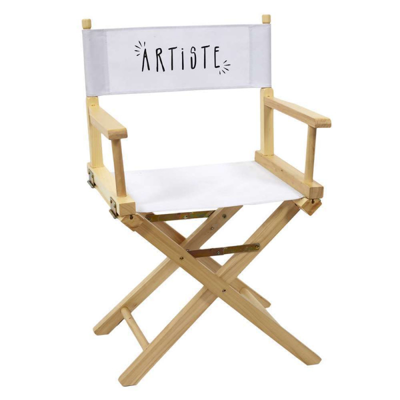 Chaise de directeur artistique en bois et tissu