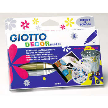 Feutres Giotto Decor Metal x 5, dans étui