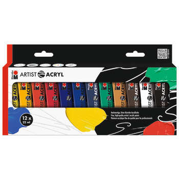 Set de peinture Artist Acryl, 12 tubes de 22ml