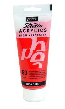 Studio Acrylics : 100ml rouge cadmium foncé