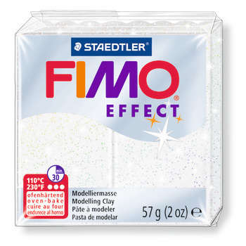 Pâte Fimo effect 57 g : pailletté blanc