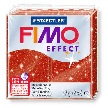 Pâte Fimo effect 57 g : pailletté rouge