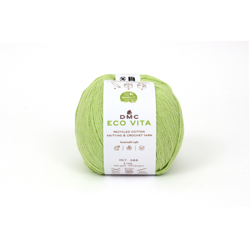 Fil Eco Vita coton recyclé anis pour aiguilles/cro