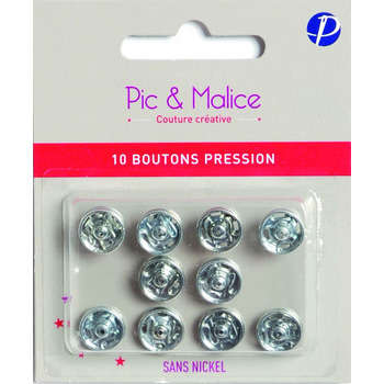 Boutons pression sans nickel x 4 noirs- 15mm