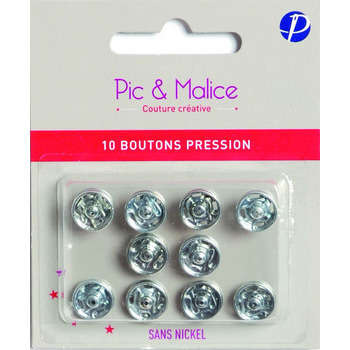 Boutons pression sans nickel x4, coloris métal - 1