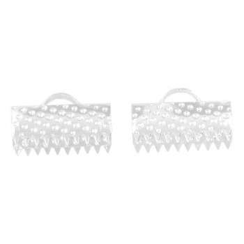 Sachet 12 embouts plats argentés, 6x12 mm