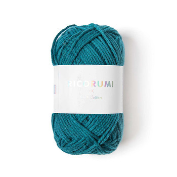 Pelote créative Ricorumi 100 % coton bleu pétrole