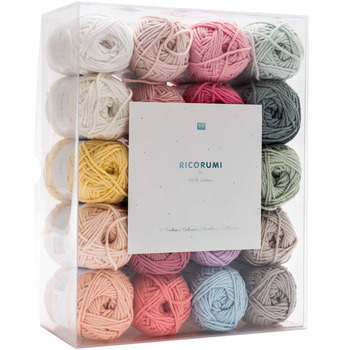 Pelotes Ricorumi en fil de coton coloris pastel bé