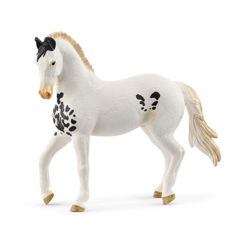 Figurine d'étalon Marwari, coloris blanc - L. 12,4