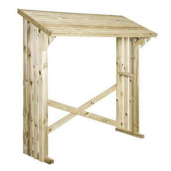 Bûcher 2 stères, en bois imprégné - L. 180cm (hors