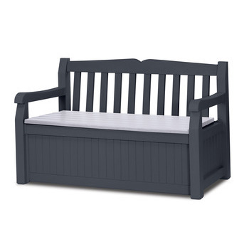 Coffre banc de rangement: gris L.140cm