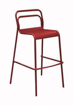 Chaise haute EOS : alu, rouge, L59,9xh.109cm