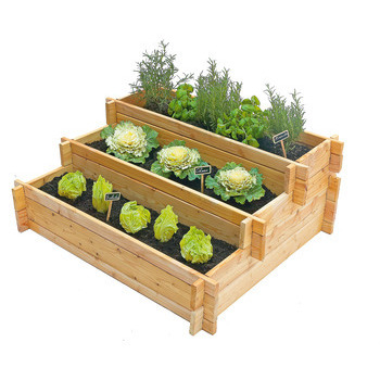 Potager en escalier,en bois de mélèze - L. 100 x l