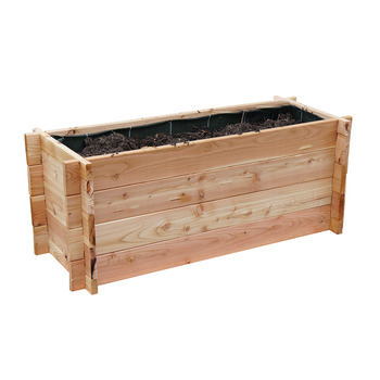 Potager pour balcon, bois de mélèze brut - L. 100