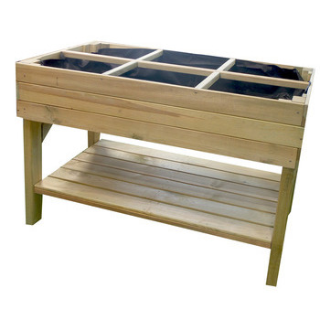 Carré potager avec étagère 'Paprika' en bois L120