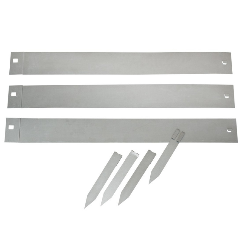 Bordure acier galvanisé & 4 Ancres incluses - Gris