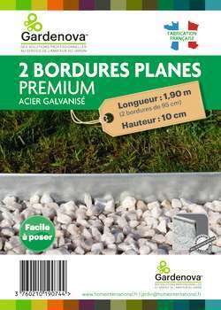 Bordures planes en acier galvanisé (x2) - H. 10 x