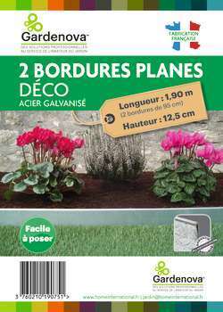 Bordures plates en acier galvanisé L. 96 x H. 12,5