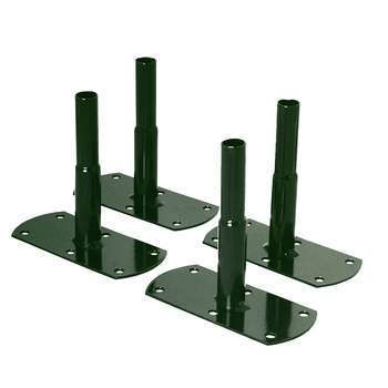 Pieds en acier à fixer x4, tube rond coloris vert
