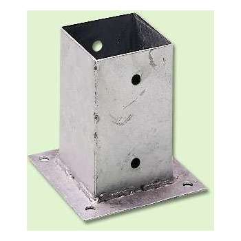 Platine à poser pour poteau 7x7, en métal