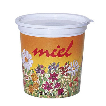 Pot miel champêtre 1kg:plastique opaque x10