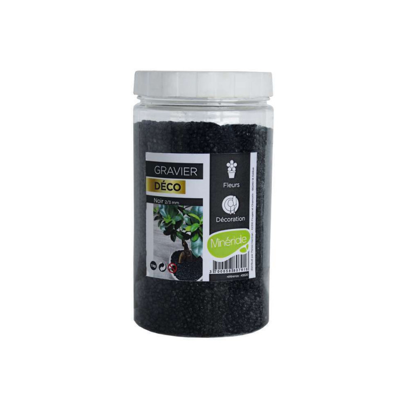 Gravier noir 2/3 mm - Pot 1kg