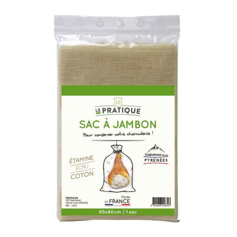 Sac à jambon étamine coton écru