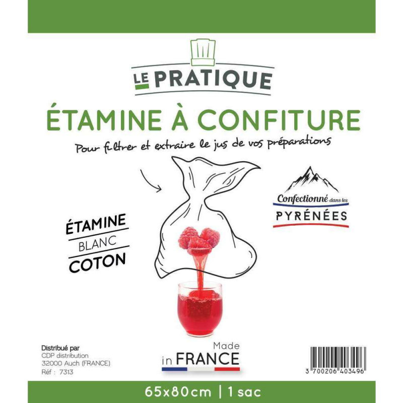 Etamine à Confiture 65x80 cm coloris blanc - Le Pr