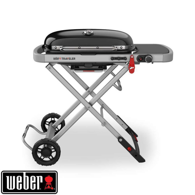 Barbecue au gaz Traveler noir en fonte - 58,4x113,